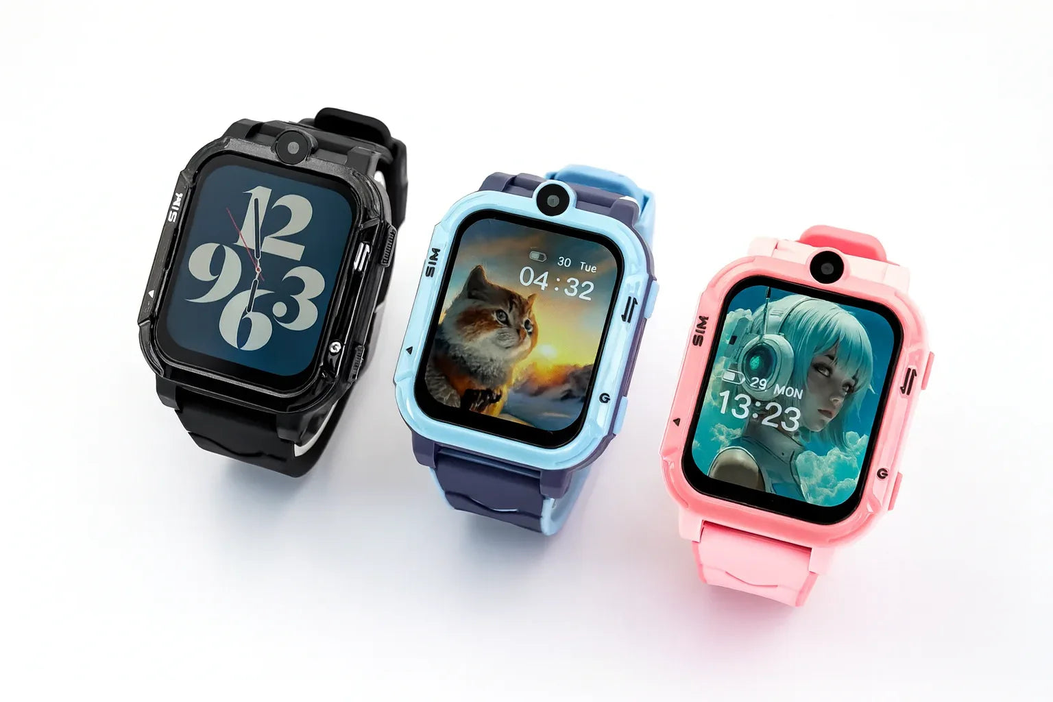 4G Android Kids Smartwatch with SIM Card, GPS + WiFi + LBS Tracker,