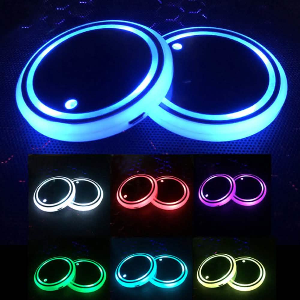 2-Pack: LED Light-Up Car Cup Coasters
