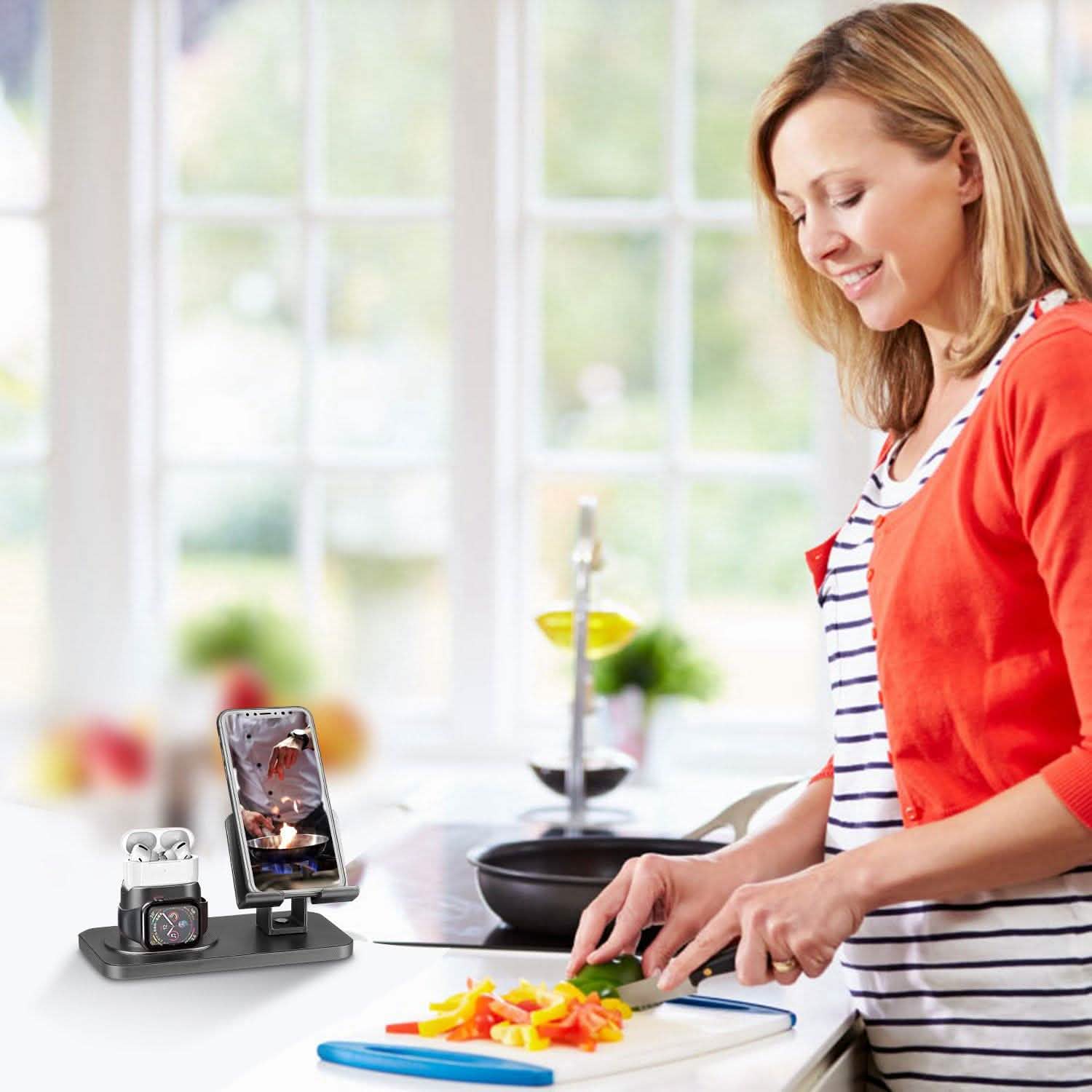 3-in-1 Charging Dock Station Phone Charger Stand Holder