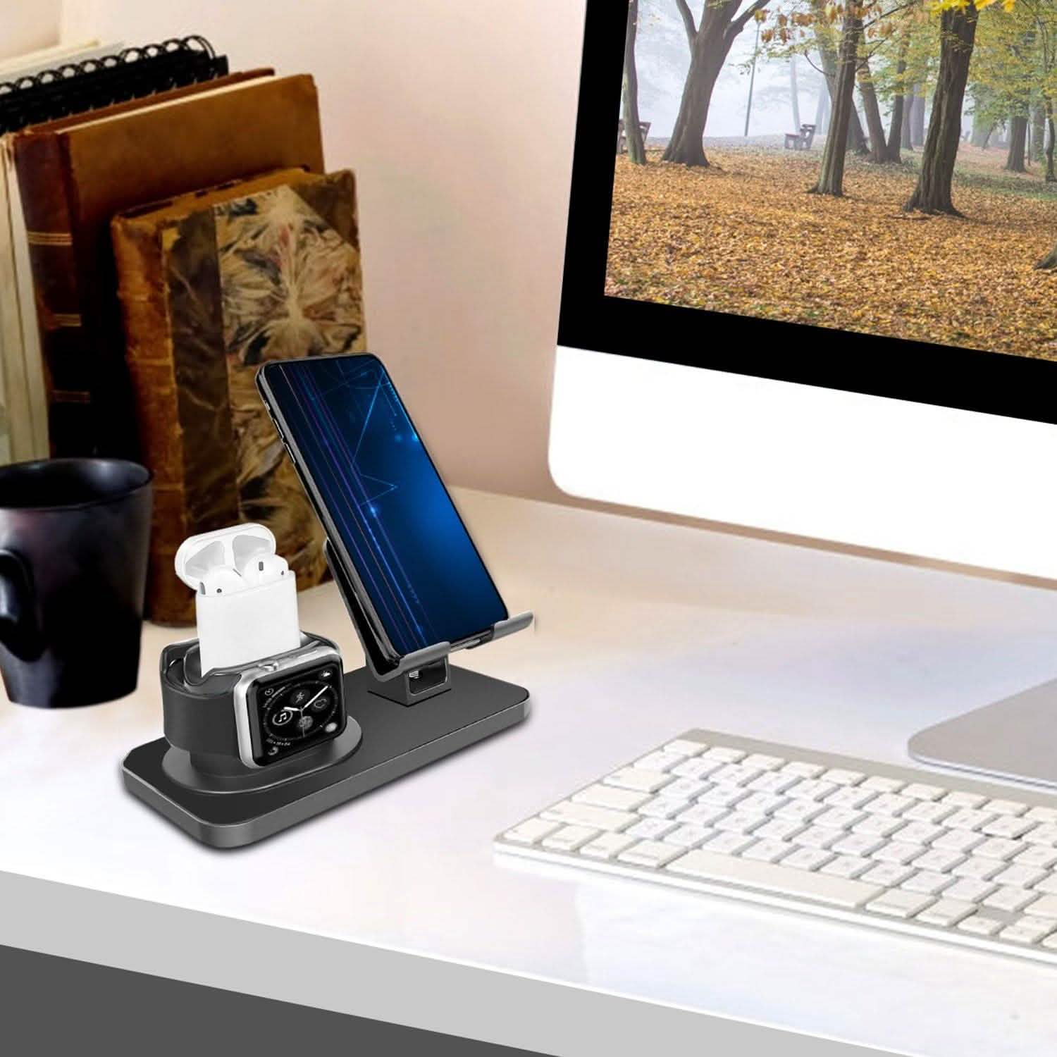 3-in-1 Charging Dock Station Phone Charger Stand Holder