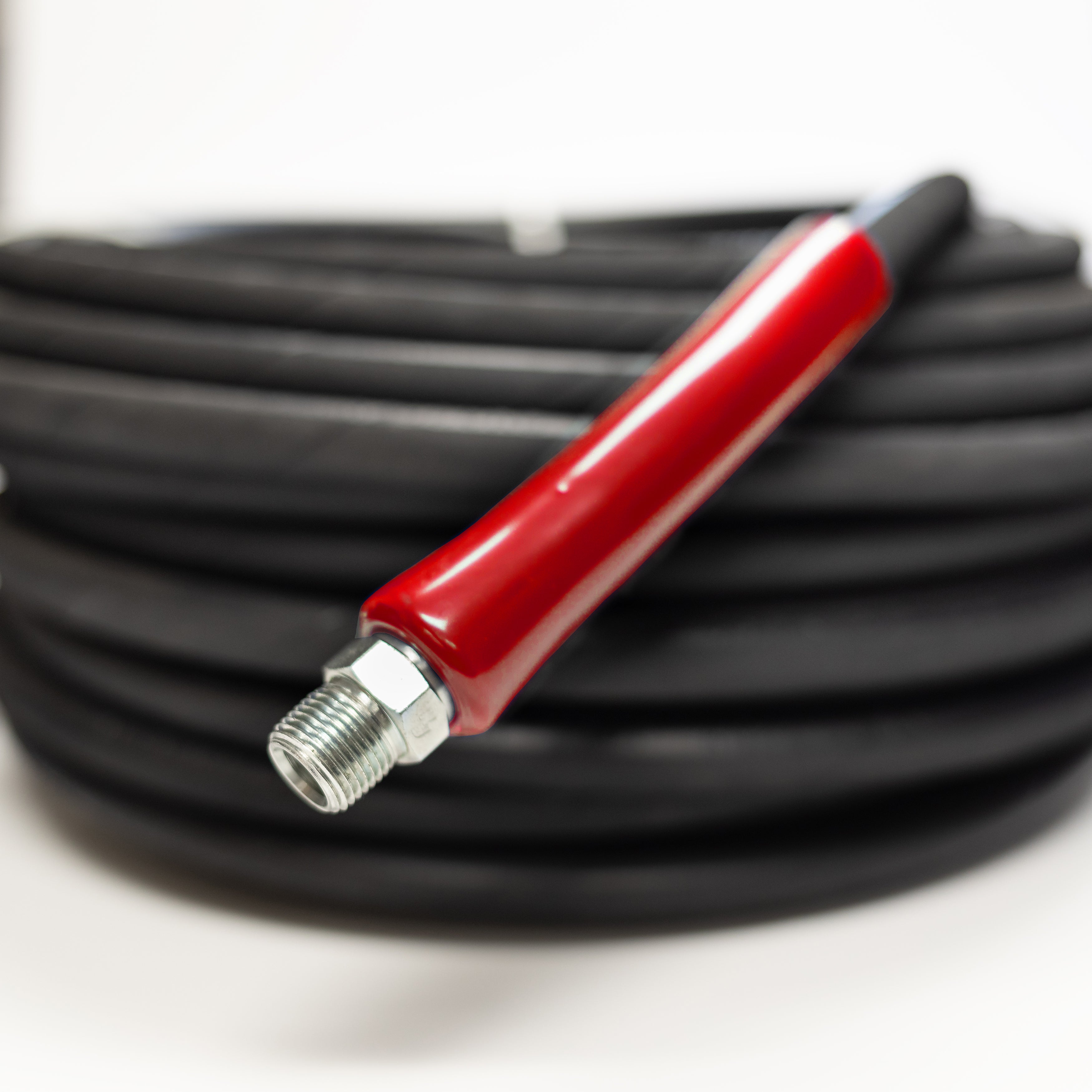 3/8" x 100' Black Cover | 6,000 PSI Pressure Washer Hose Assembly