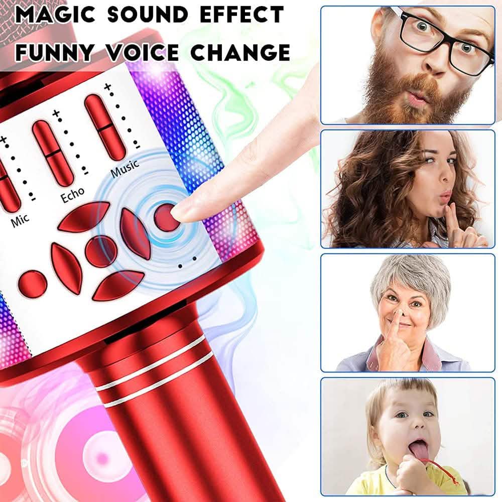 4-in-1 Karaoke Machine Microphone with LED Lights