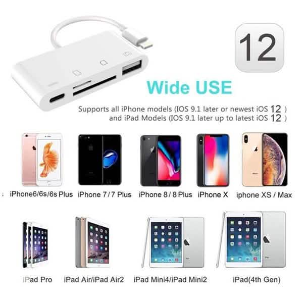 4-in-1 SD/TF Card Reader USB 2.0 Female OTG Adapter Cable