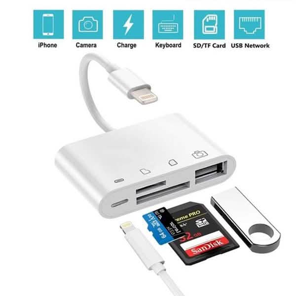 4-in-1 SD/TF Card Reader USB 2.0 Female OTG Adapter Cable