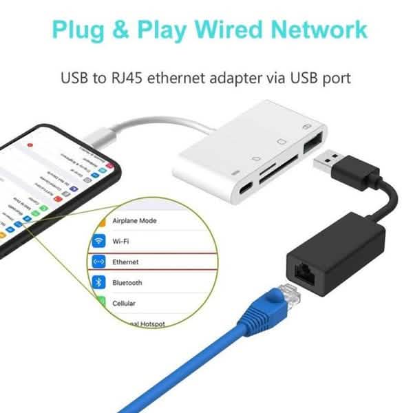 4-in-1 SD/TF Card Reader USB 2.0 Female OTG Adapter Cable