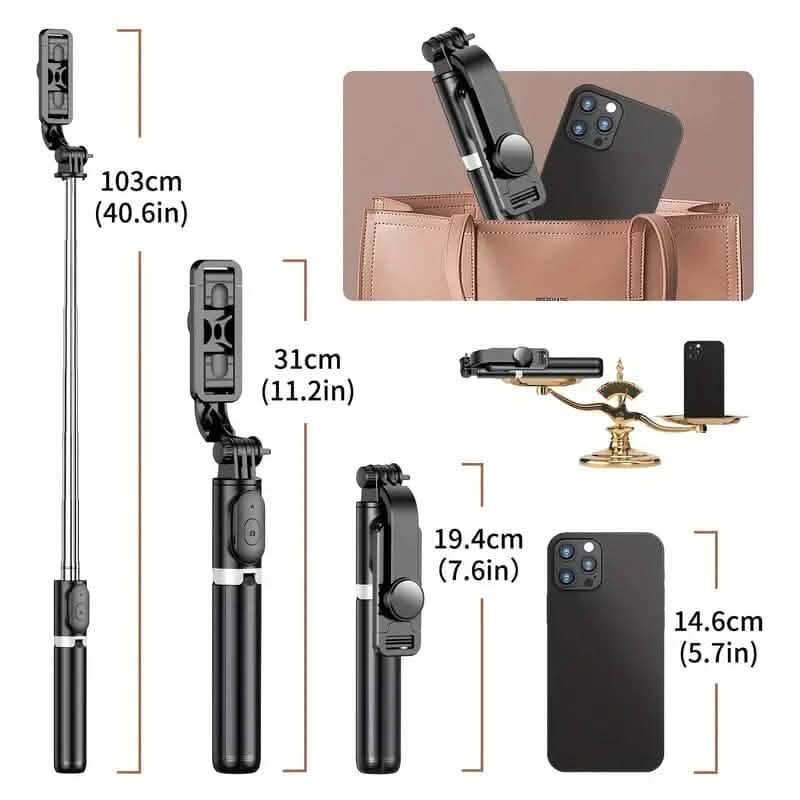 40" Cell Phone Extendable Selfie Stick Tripod