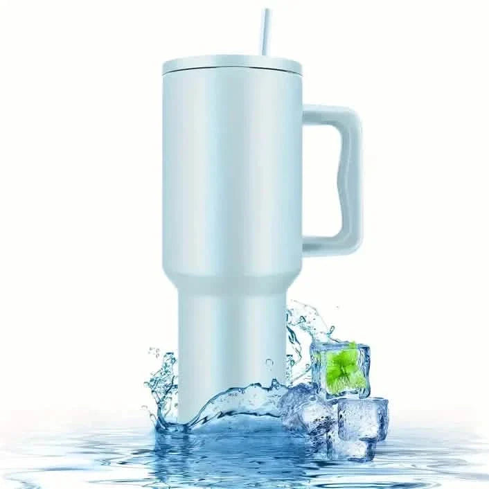 40oz Tumbler with Handle, Lid and Straw Insulated Cup Reusable Stainless Steel