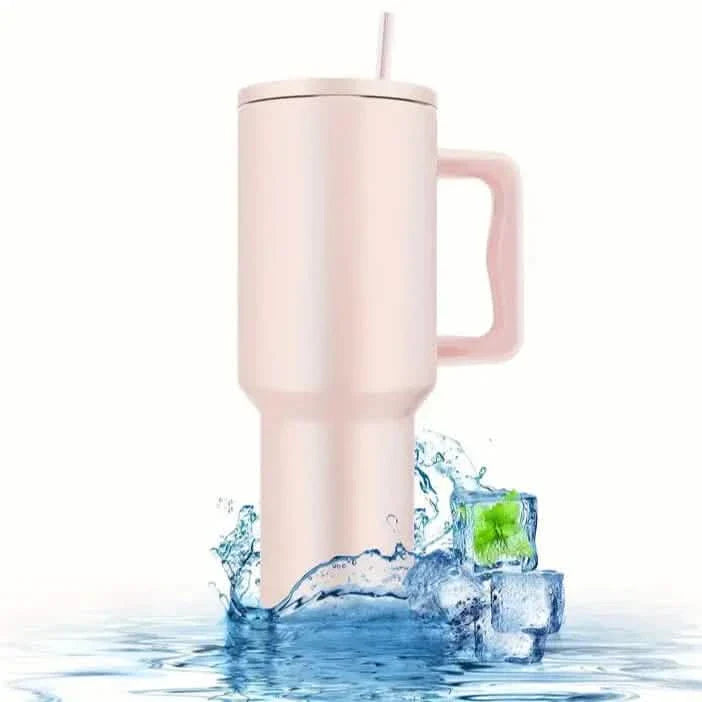 40oz Tumbler with Handle, Lid and Straw Insulated Cup Reusable Stainless Steel