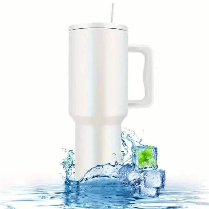 40oz Tumbler with Handle, Lid and Straw Insulated Cup Reusable Stainless Steel