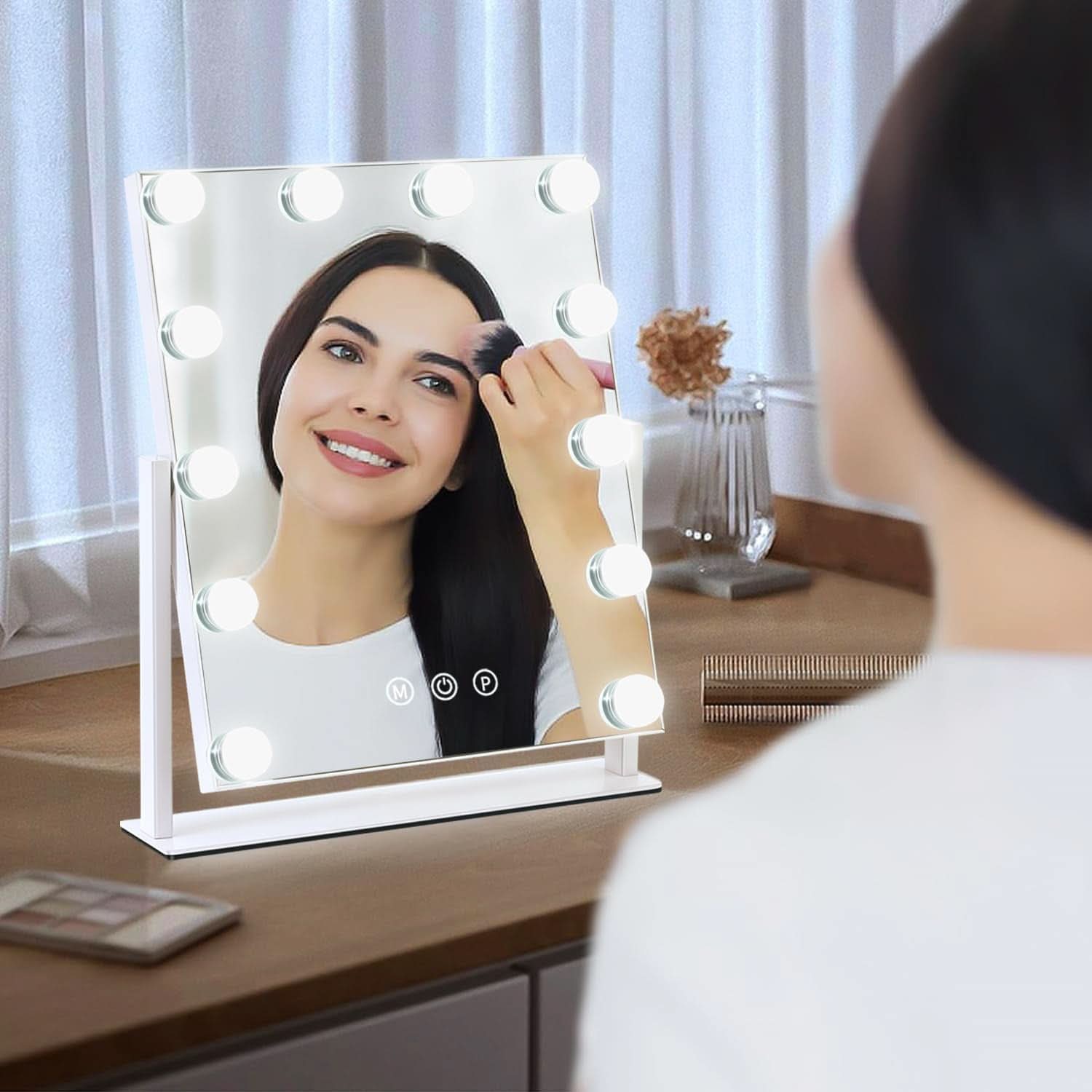 13 By 11 Lighted Makeup Vanity Mirror 12 Dimmable Bulbs