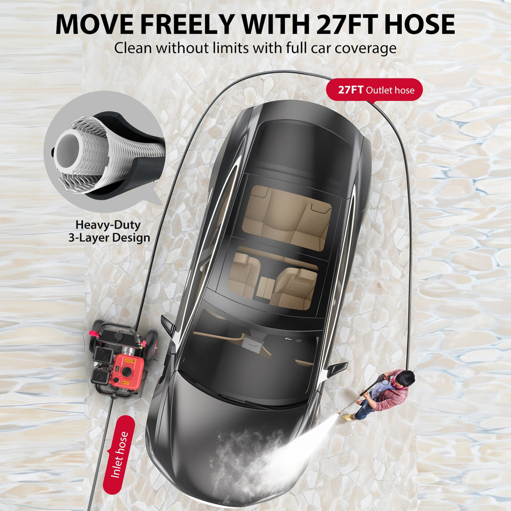 3400PSI 2.5GPM 212cc Gas Pressure Washer DL1034A