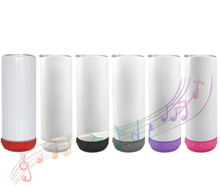 20oz Sublimation Bluetooth speaker tumbler. Music Tumblers W/ Lid, Speaker & Straw