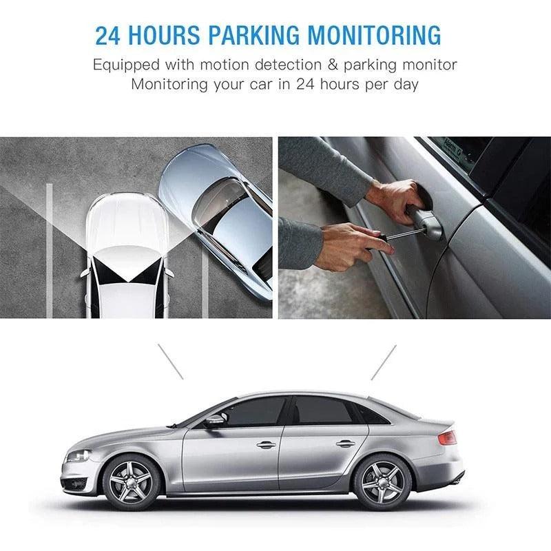 1080P Dual Dash Cam Front & Rear Camera 4" LCD Wide Angle Car DVR