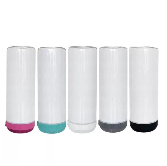 20oz Sublimation Bluetooth speaker tumbler. Music Tumblers W/ Lid, Speaker & Straw