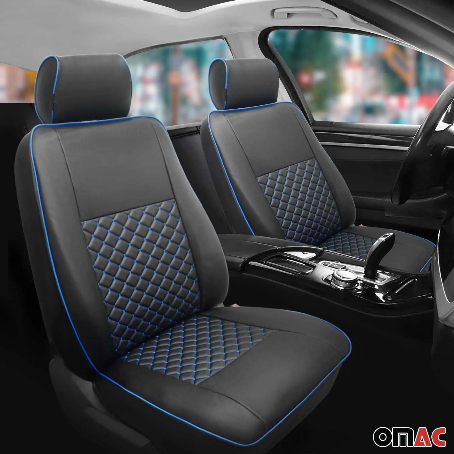 2015-2026 Ford Transit Leather Custom fit Car Seat Cover Black Blue