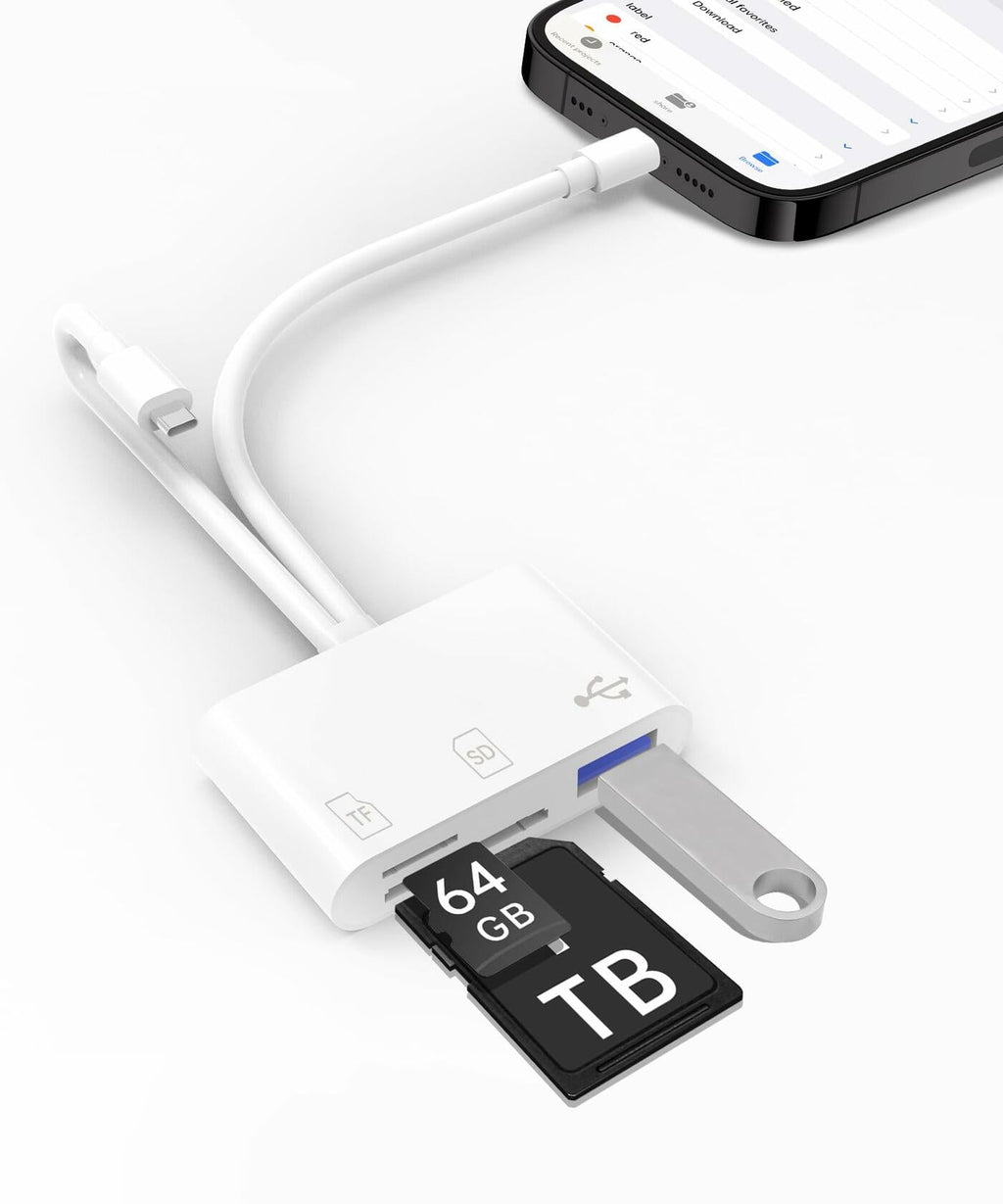 4-in-1 SD/TF Card Reader USB 2.0 Female OTG Adapter Cable