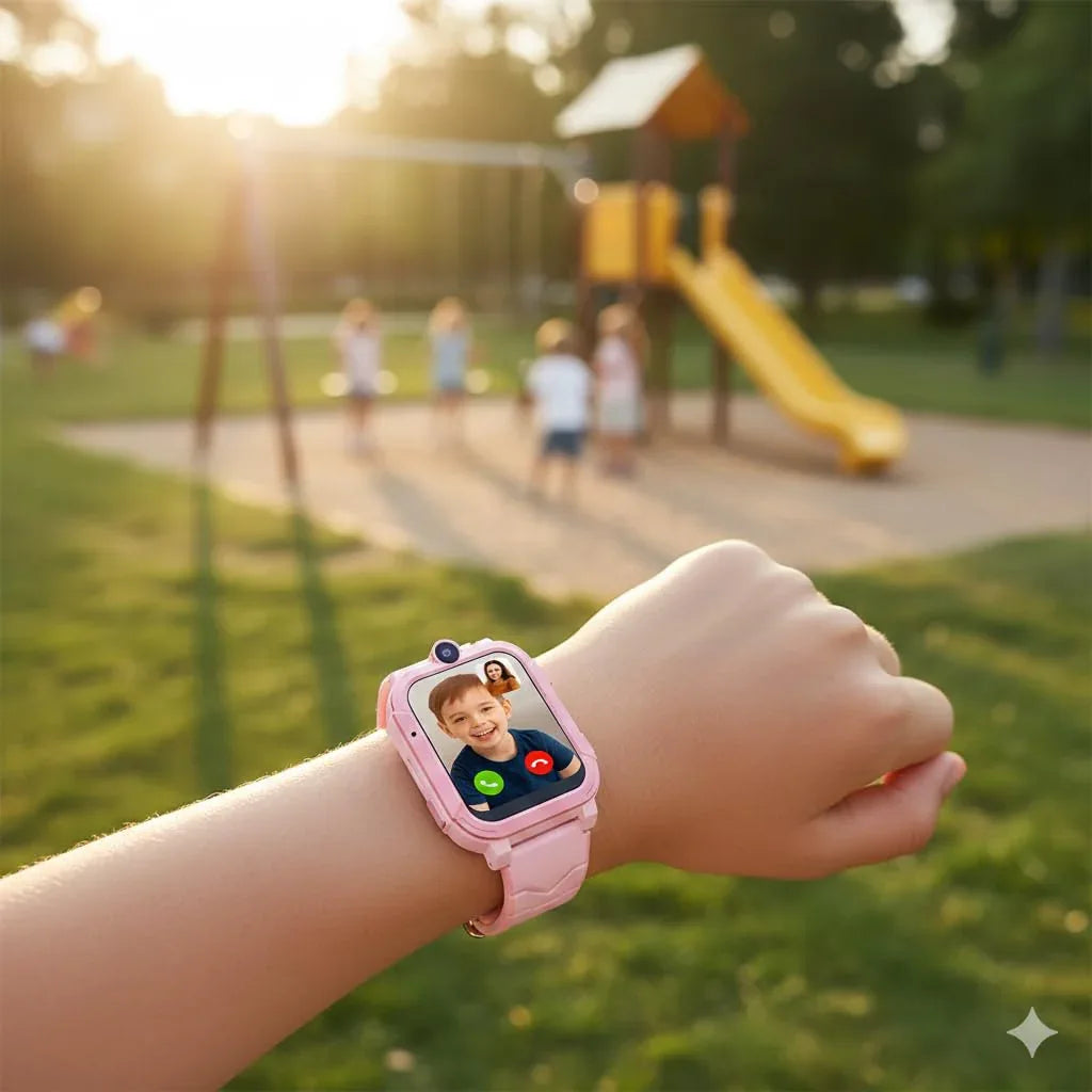 4G Android Kids Smartwatch with SIM Card, GPS + WiFi + LBS Tracker,